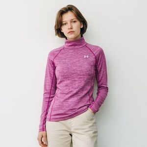 Under Armour Cold Gear Heathered Pink Long-Sleeve Performance Top